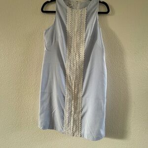 Maggy London Blue and Cream Mini Dress